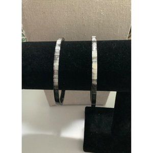 Black & White Plastic Bracelets Set of 2